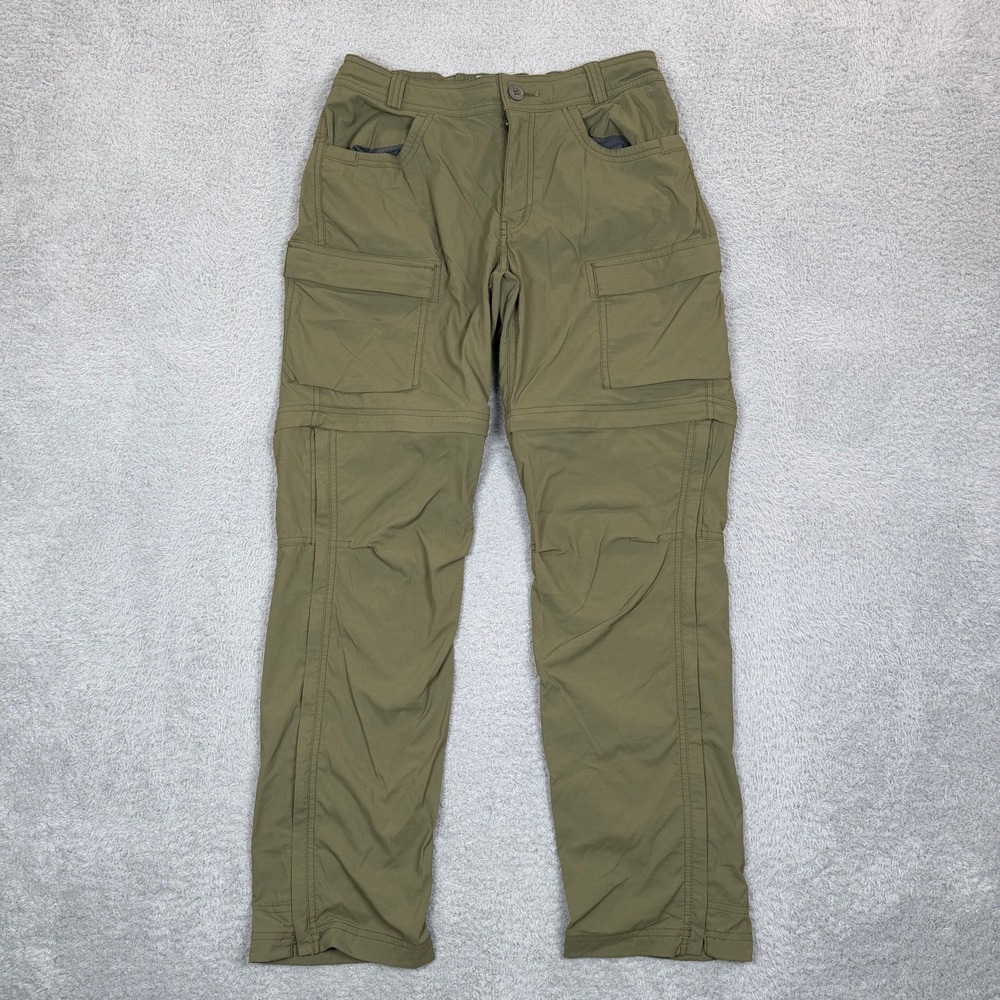 REI Co-op Sahara Women 8 Olive Green Convertible Hiking Cargo Pants Zip Off Leg